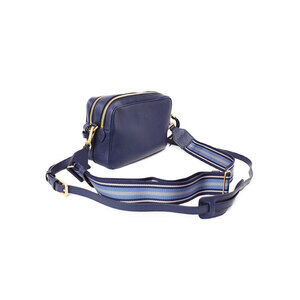 Prada bag Phenix Blue Camera Zip Vitello Bag Double Shoulder leather